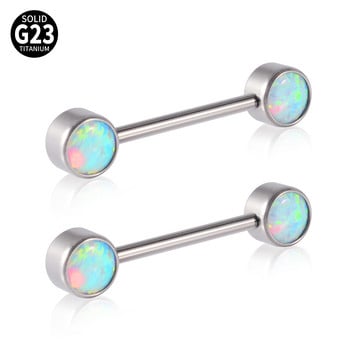 2 τμχ Titanium Opal CZ Gem Δαχτυλίδι θηλής Barbell Piercing Bar Γυναικείο Δαχτυλίδι Piercing Body Κοσμήματα Αξεσουάρ Χονδρική