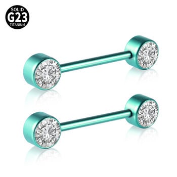 2 τμχ Titanium Opal CZ Gem Δαχτυλίδι θηλής Barbell Piercing Bar Γυναικείο Δαχτυλίδι Piercing Body Κοσμήματα Αξεσουάρ Χονδρική