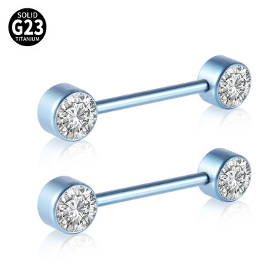 2Pcs Titanium Opal CZ Gem Prsten za bradavice Šipka za piercing za bradavice Prsten za jezik Ženski piercing Nakit Dodaci Veleprodaja