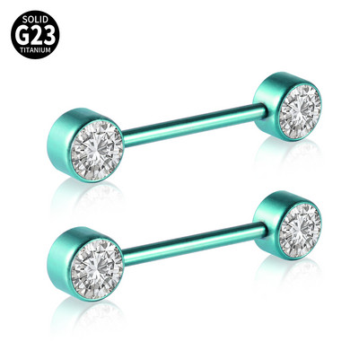 2Pcs Titanium Opal CZ Gem Prsten za bradavice Šipka za piercing za bradavice Prsten za jezik Ženski piercing Nakit Dodaci Veleprodaja