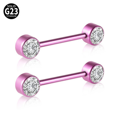2Pcs Titanium Opal CZ Gem Prsten za bradavice Šipka za piercing za bradavice Prsten za jezik Ženski piercing Nakit Dodaci Veleprodaja