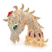 Wuli&baby luksuzni broševi s konjima za žene, muškarce, dvobojni sjajni vještački dijamant, vilinska životinja, uredski broš, igla, darovi