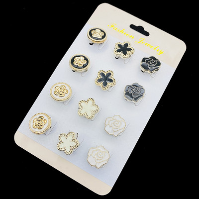Broșe de modă cu flori de trandafir 2022 pentru femei Ace mici pentru hijab pentru eșarfă 12 buc/set de broșe pentru bijuterii musulmane de siguranță