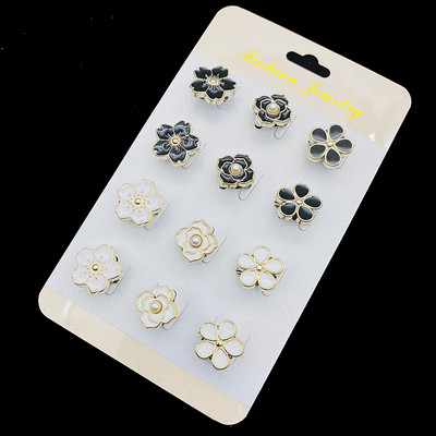 Broșe de modă cu flori de trandafir 2022 pentru femei Ace mici pentru hijab pentru eșarfă 12 buc/set de broșe pentru bijuterii musulmane de siguranță