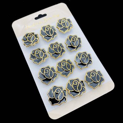 Broșe de modă cu flori de trandafir 2022 pentru femei Ace mici pentru hijab pentru eșarfă 12 buc/set de broșe pentru bijuterii musulmane de siguranță