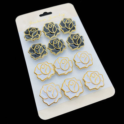 Broșe de modă cu flori de trandafir 2022 pentru femei Ace mici pentru hijab pentru eșarfă 12 buc/set de broșe pentru bijuterii musulmane de siguranță