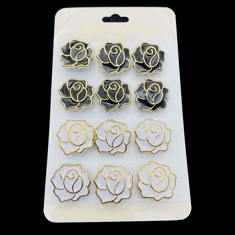 Broșe de modă cu flori de trandafir 2022 pentru femei Ace mici pentru hijab pentru eșarfă 12 buc/set de broșe pentru bijuterii musulmane de siguranță