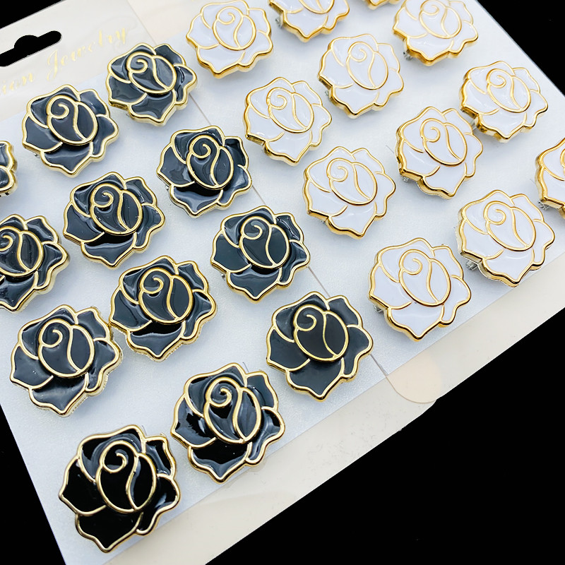 Broșe de modă cu flori de trandafir 2022 pentru femei Ace mici pentru hijab pentru eșarfă 12 buc/set de broșe pentru bijuterii musulmane de siguranță