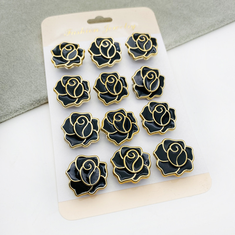 Broșe de modă cu flori de trandafir 2022 pentru femei Ace mici pentru hijab pentru eșarfă 12 buc/set de broșe pentru bijuterii musulmane de siguranță