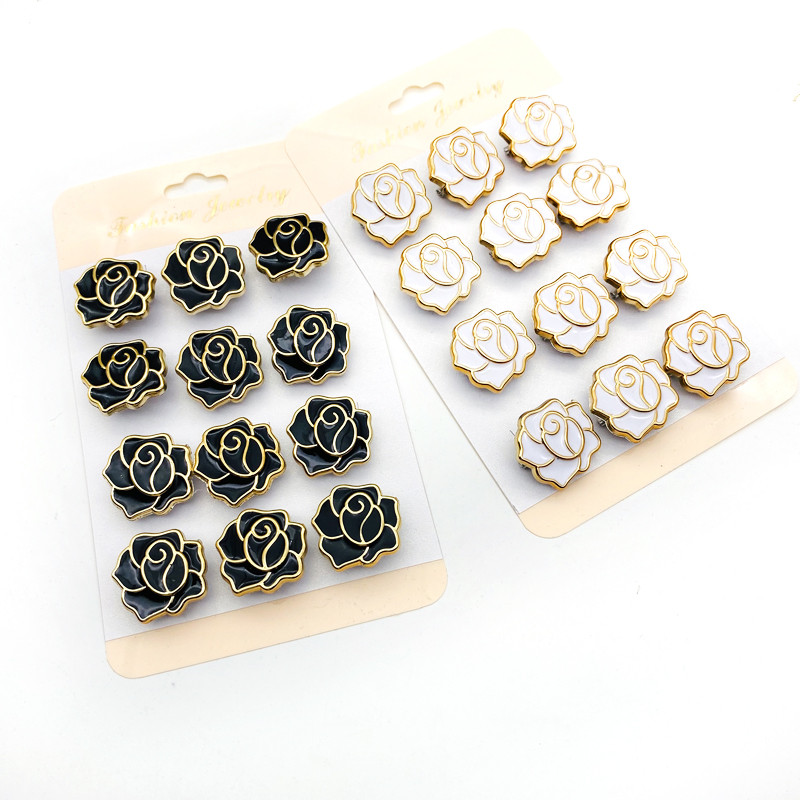 Broșe de modă cu flori de trandafir 2022 pentru femei Ace mici pentru hijab pentru eșarfă 12 buc/set de broșe pentru bijuterii musulmane de siguranță