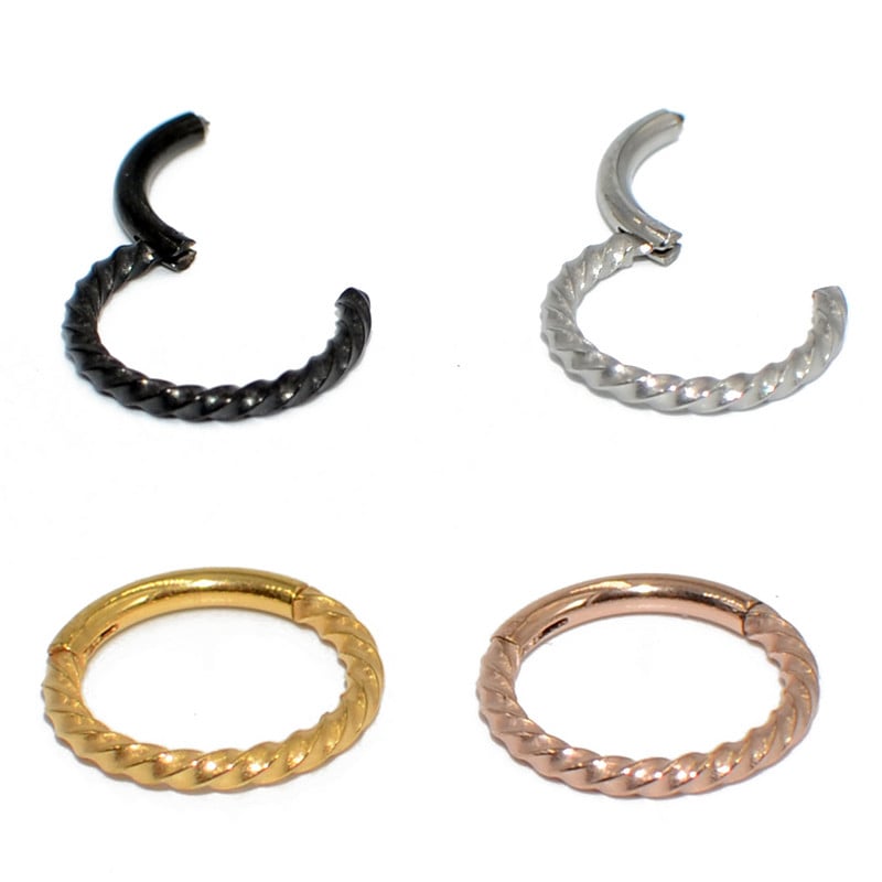 16 g 1 komad prstenova sa šarkama od kirurškog čelika Pregrada za nos Kliker za piercing naušnice za usne Helix Nakit za tijelo za piercing nosa