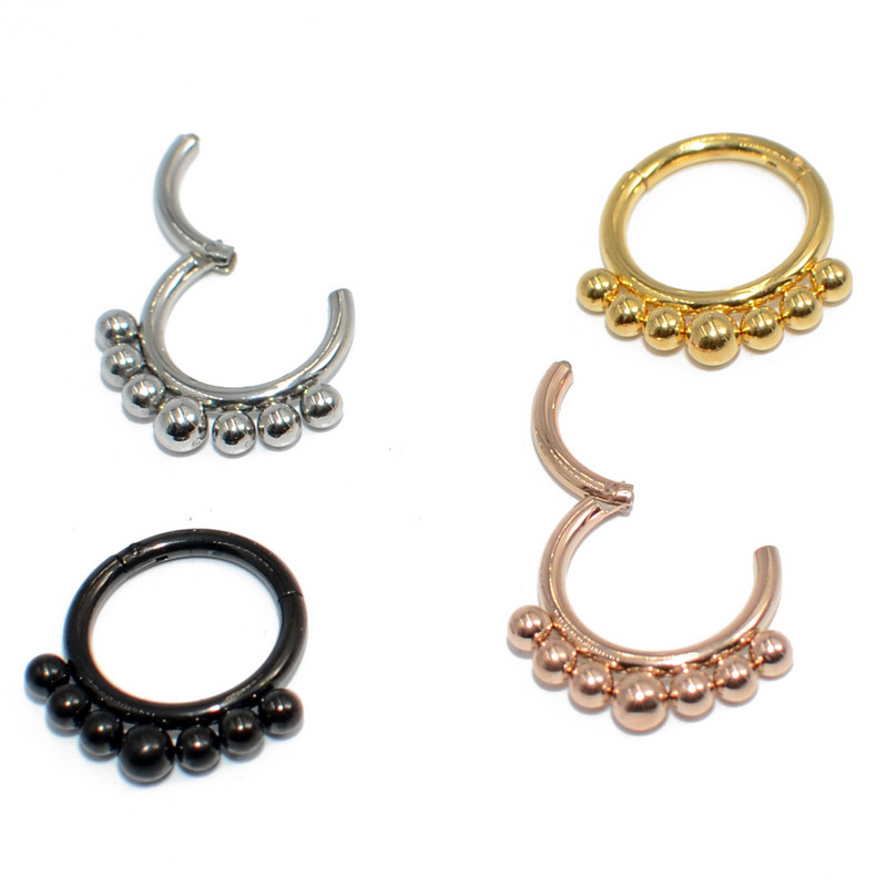 16 g 1 komad prstenova sa šarkama od kirurškog čelika Pregrada za nos Kliker za piercing naušnice za usne Helix Nakit za tijelo za piercing nosa