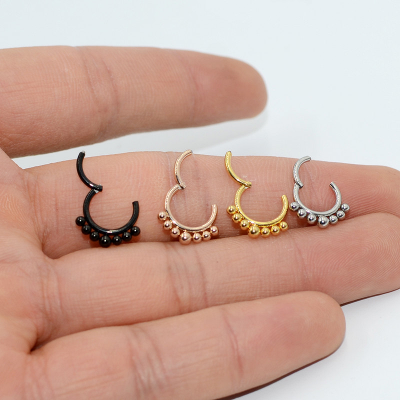 16 g 1 komad prstenova sa šarkama od kirurškog čelika Pregrada za nos Kliker za piercing naušnice za usne Helix Nakit za tijelo za piercing nosa