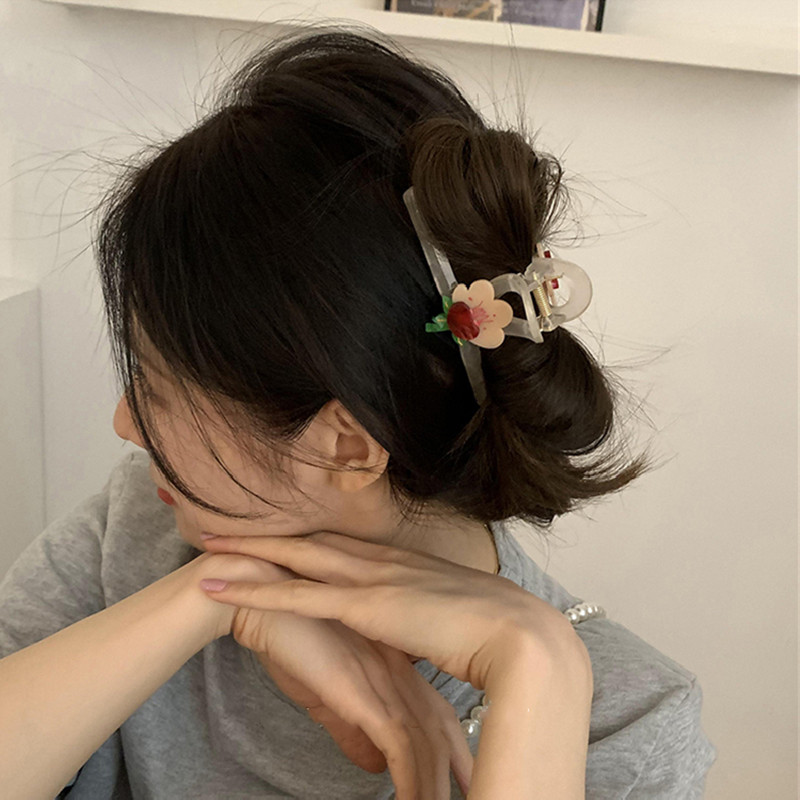 Nouă moda lalele acetat acrilic ac de păr franțuzesc dulce fetiță jeleu culoare floare cleme de păr accesorii de păr femei gheare de păr