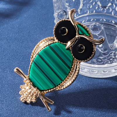 D&Rui slatki ženski pozlaćeni broš sova akrilne legure igle za ptice s intarzijama za žene, muškarce, paket za kapute, dodaci, igla za poklon za zabavu