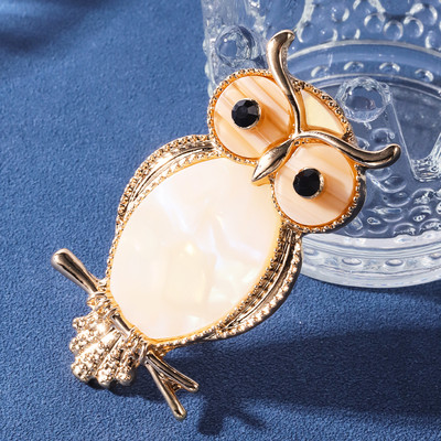 D&Rui slatki ženski pozlaćeni broš sova akrilne legure igle za ptice s intarzijama za žene, muškarce, paket za kapute, dodaci, igla za poklon za zabavu