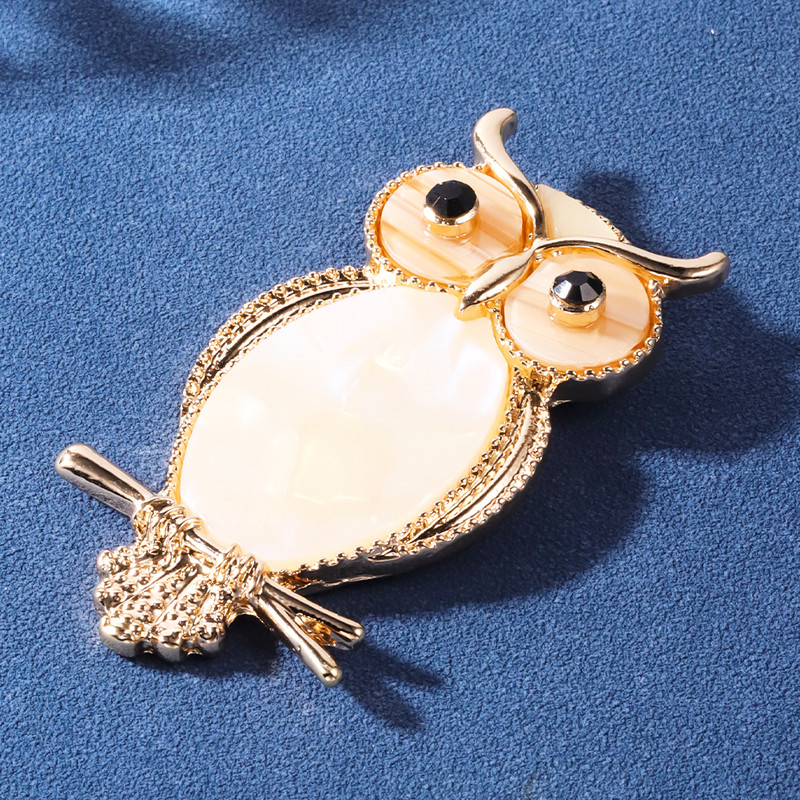 D&Rui slatki ženski pozlaćeni broš sova akrilne legure igle za ptice s intarzijama za žene, muškarce, paket za kapute, dodaci, igla za poklon za zabavu