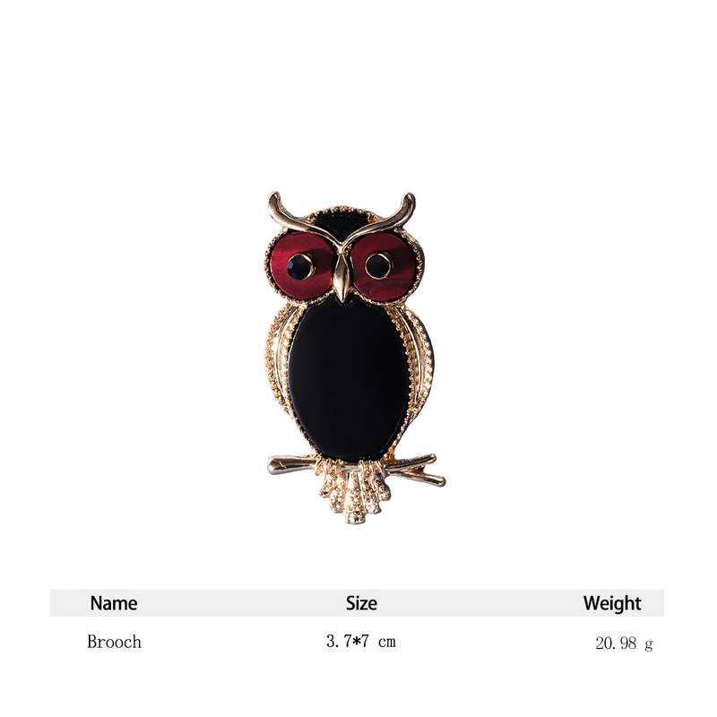 D&Rui slatki ženski pozlaćeni broš sova akrilne legure igle za ptice s intarzijama za žene, muškarce, paket za kapute, dodaci, igla za poklon za zabavu