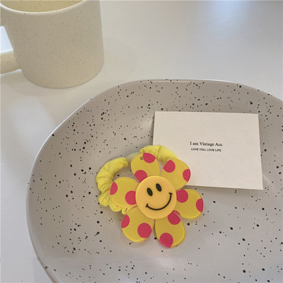 Korejska verzija užeta za kosu u boji slatkiša 2021. Jednostavan prsten za kosu Trodimenzionalni smajlić Sunčev cvijet za djevojčice Dodaci za kosu