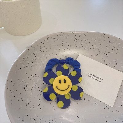 Korejska verzija užeta za kosu u boji slatkiša 2021. Jednostavan prsten za kosu Trodimenzionalni smajlić Sunčev cvijet za djevojčice Dodaci za kosu