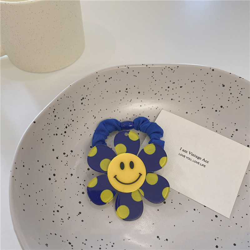 Korejska verzija užeta za kosu u boji slatkiša 2021. Jednostavan prsten za kosu Trodimenzionalni smajlić Sunčev cvijet za djevojčice Dodaci za kosu