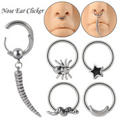 1PC Zmijski pauk Cirkon Pregrada na šarkama Kliker Nos Obruč Prsten Mjesec Zvijezda Tragus Hrskavica Daith Piercing Helix Rook Naušnice 16 g
