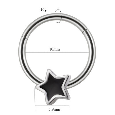 1PC Zmijski pauk Cirkon Pregrada na šarkama Kliker Nos Obruč Prsten Mjesec Zvijezda Tragus Hrskavica Daith Piercing Helix Rook Naušnice 16 g