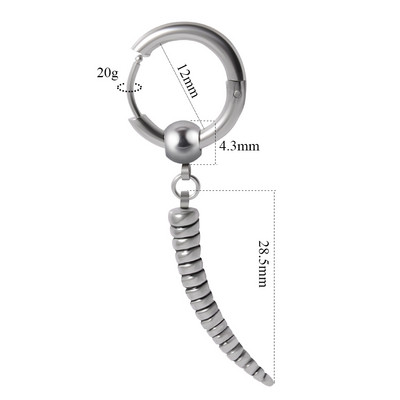 1PC Zmijski pauk Cirkon Pregrada na šarkama Kliker Nos Obruč Prsten Mjesec Zvijezda Tragus Hrskavica Daith Piercing Helix Rook Naušnice 16 g