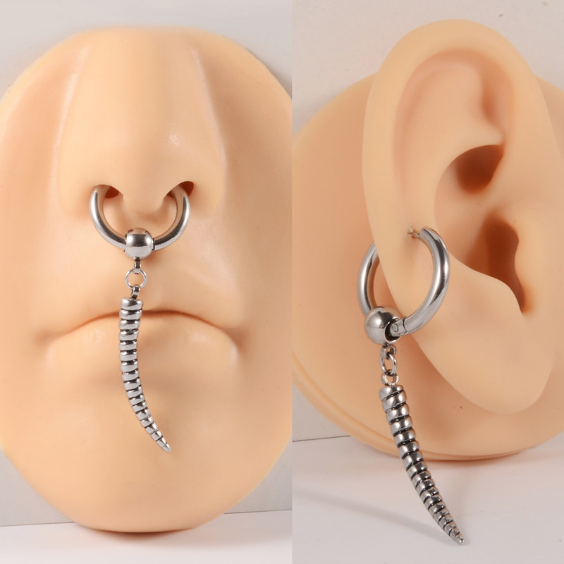 1PC Zmijski pauk Cirkon Pregrada na šarkama Kliker Nos Obruč Prsten Mjesec Zvijezda Tragus Hrskavica Daith Piercing Helix Rook Naušnice 16 g