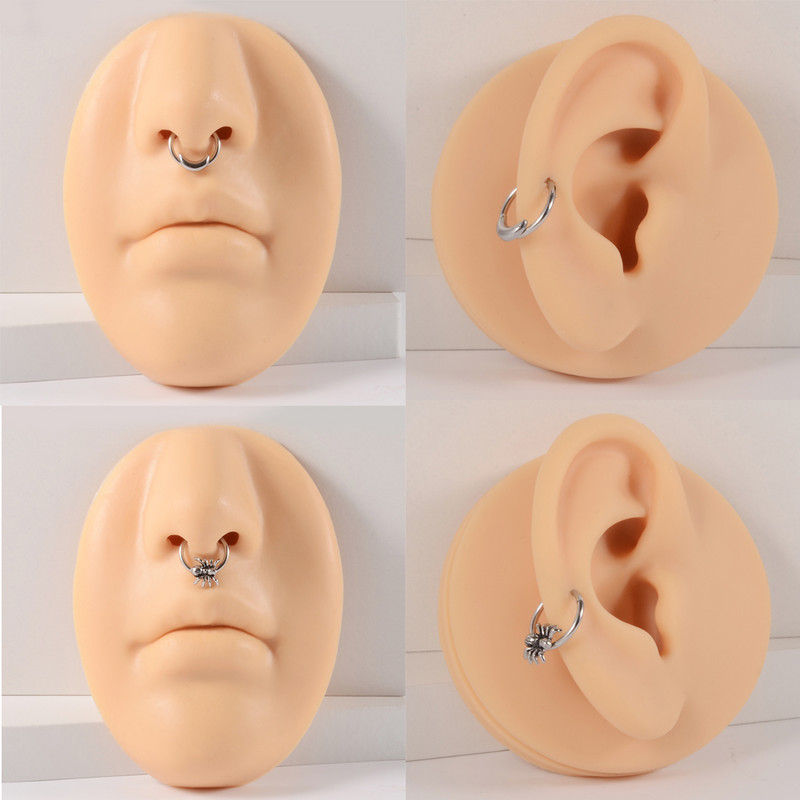 1PC Zmijski pauk Cirkon Pregrada na šarkama Kliker Nos Obruč Prsten Mjesec Zvijezda Tragus Hrskavica Daith Piercing Helix Rook Naušnice 16 g