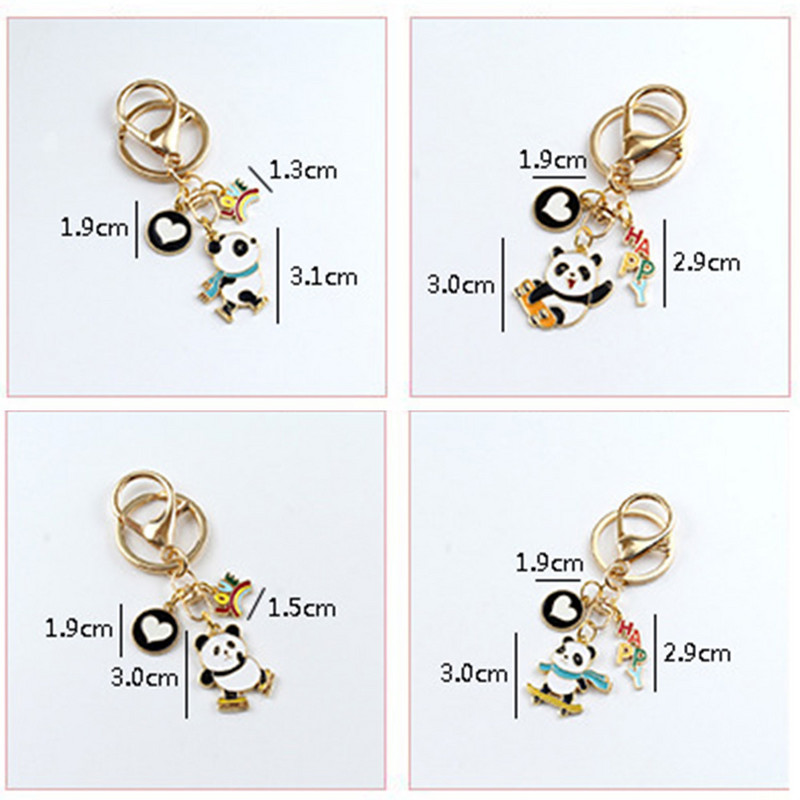 Stil sport Patinaj Panda Breloc Breloc Fete Creativ Drăguț Animal Ornamente Geantă Breloc Accesorii Cadou