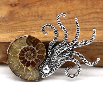 Fine Natural Shell Nautilus Brooches Καρφίτσες από κράμα κόγχης για στολές πάρτι για κορίτσια Αξεσουάρ κοσμήματα Δώρα