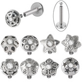 1 buc. cercei cu șuruburi, tragus, cartilaj, piercing, oțel chirurgical, bijuterii CZ, cu filet intern, pentru buze de flori, bijuterii Labret Monroe