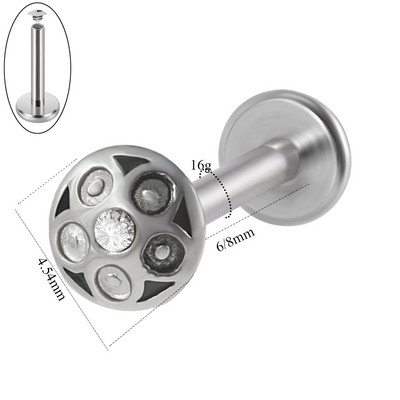 1 buc. cercei cu șuruburi, tragus, cartilaj, piercing, oțel chirurgical, bijuterii CZ, cu filet intern, pentru buze de flori, bijuterii Labret Monroe