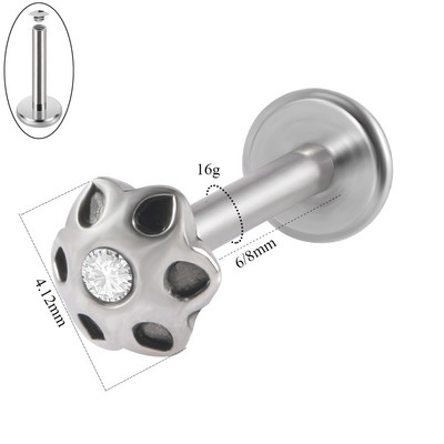 1 buc. cercei cu șuruburi, tragus, cartilaj, piercing, oțel chirurgical, bijuterii CZ, cu filet intern, pentru buze de flori, bijuterii Labret Monroe