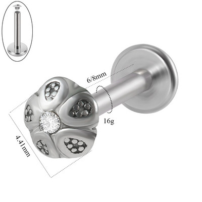 1 buc. cercei cu șuruburi, tragus, cartilaj, piercing, oțel chirurgical, bijuterii CZ, cu filet intern, pentru buze de flori, bijuterii Labret Monroe