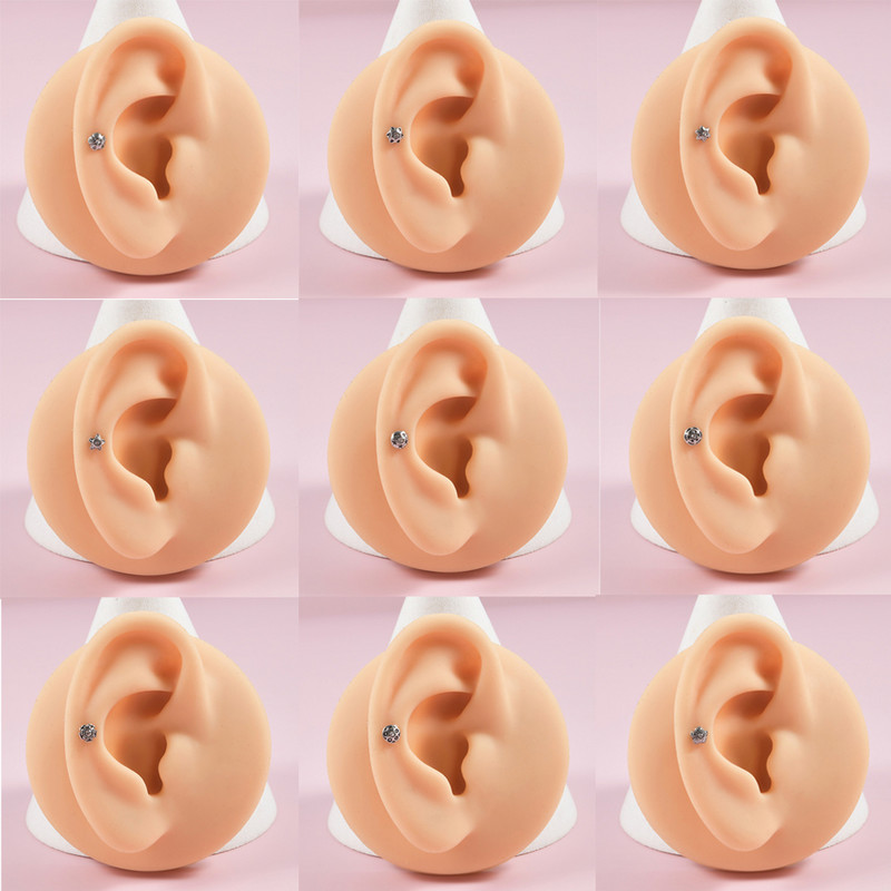 1 buc. cercei cu șuruburi, tragus, cartilaj, piercing, oțel chirurgical, bijuterii CZ, cu filet intern, pentru buze de flori, bijuterii Labret Monroe
