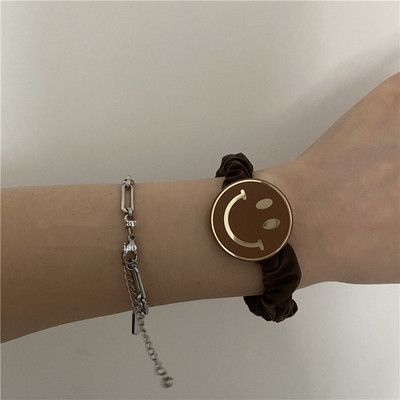 Femei Fete Scrunchies Elastic Hair Legive Benzi Smile Face Summer Fashion Korean for Girl Head Accessories