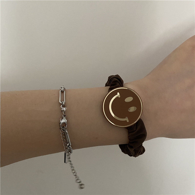 Femei Fete Scrunchies Elastic Hair Legive Benzi Smile Face Summer Fashion Korean for Girl Head Accessories