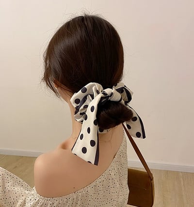 2021 Fashion wave point banda elastică de păr pentru femei eșarfă de păr funde boeme frânghii de cauciuc accesorii de păr accesorii pentru cap