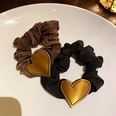 FFLACELL Versiune coreeană 2021, noua modă, vintage, metal cu inimă de dragoste, inel de păr, cravată, cap de păr, bijuterii, cadou pentru femei, fete