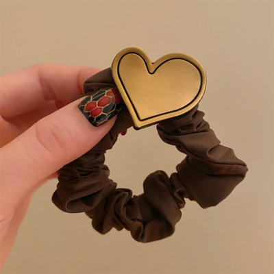 FFLACELL Versiune coreeană 2021, noua modă, vintage, metal cu inimă de dragoste, inel de păr, cravată, cap de păr, bijuterii, cadou pentru femei, fete