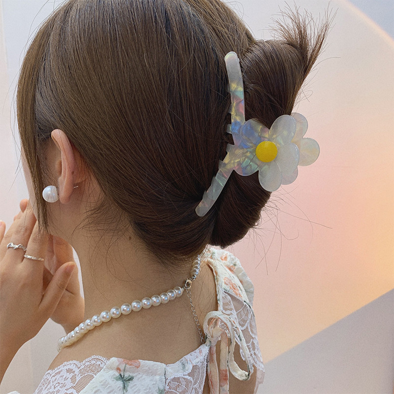 Agrafă de păr din acetat de margaretă retro femei de mărime mare agrafă de păr 2022 de vară de înaltă calitate, gheare de păr pentru fete, accesorii pentru cap
