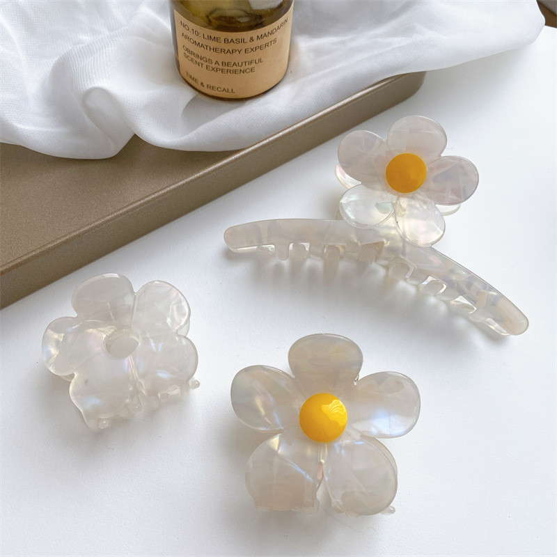 Agrafă de păr din acetat de margaretă retro femei de mărime mare agrafă de păr 2022 de vară de înaltă calitate, gheare de păr pentru fete, accesorii pentru cap