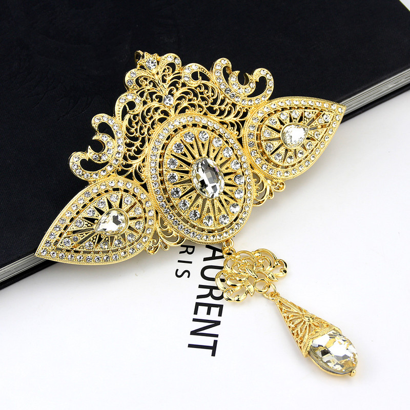 Sunspicems Aukso spalvos Alžyras Maroko sagė moterims Vestuviniai papuošalai Kaftanas Gėlių sagės Arabiškos šeimos nuotakos bižuteris 2022 m.