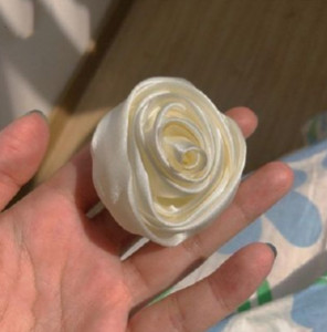 Fflacell 2021 Eenvoudige Koreaanse Roomwit Camellia Rose Haarspeld Haar Touw Vrouwen Accessoires