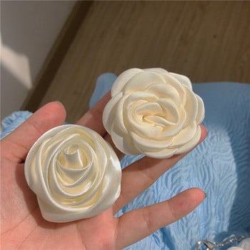 Fflacell 2021 Eenvoudige Κορεατικά Roomwit Camellia Rose Haarspeld Haar Touw Vrouwen Accessoires