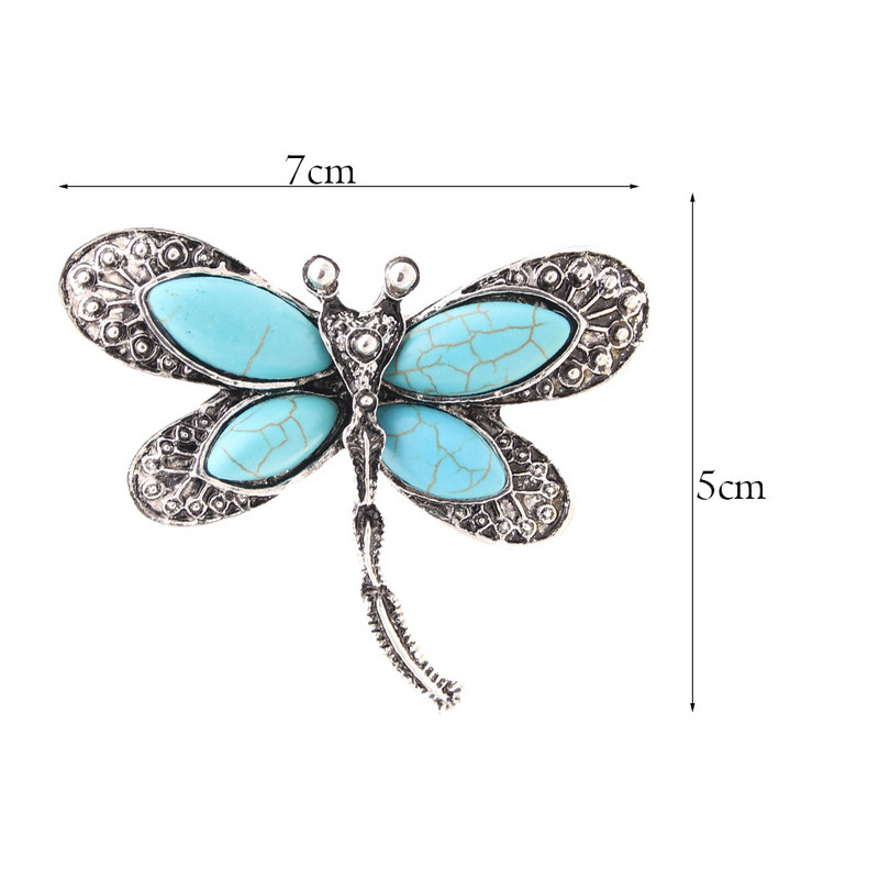 Broșă casual cu libelulă, bijuterii pentru femei, cu insecte, de culoare auriu antic, broșe de Boemia, broșe, design de model în relief