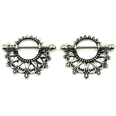 PAIR Surgical Steel New Desgin Sun Drop Piercing Nipple Shield Stienis Gredzens Body Jewelry Shield 14g