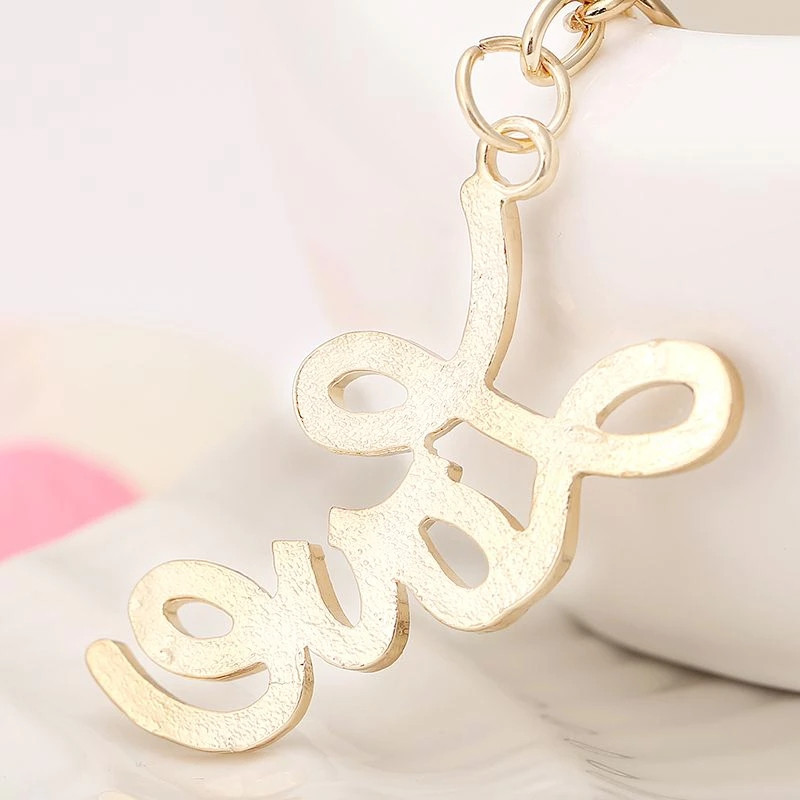 Moda Cristal Scrisoare Iubire Breloc Femei Poșetă Decorație Pandantiv Strass strălucitor Suport cheie Pentru Cadou prietenă